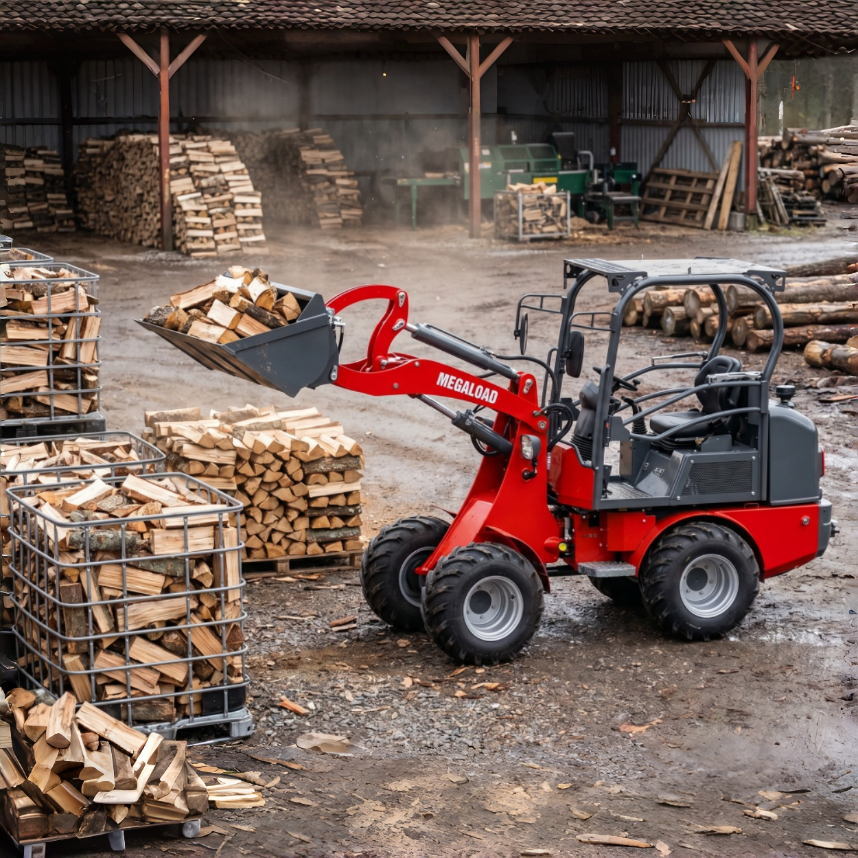 compact loader for forest firewood