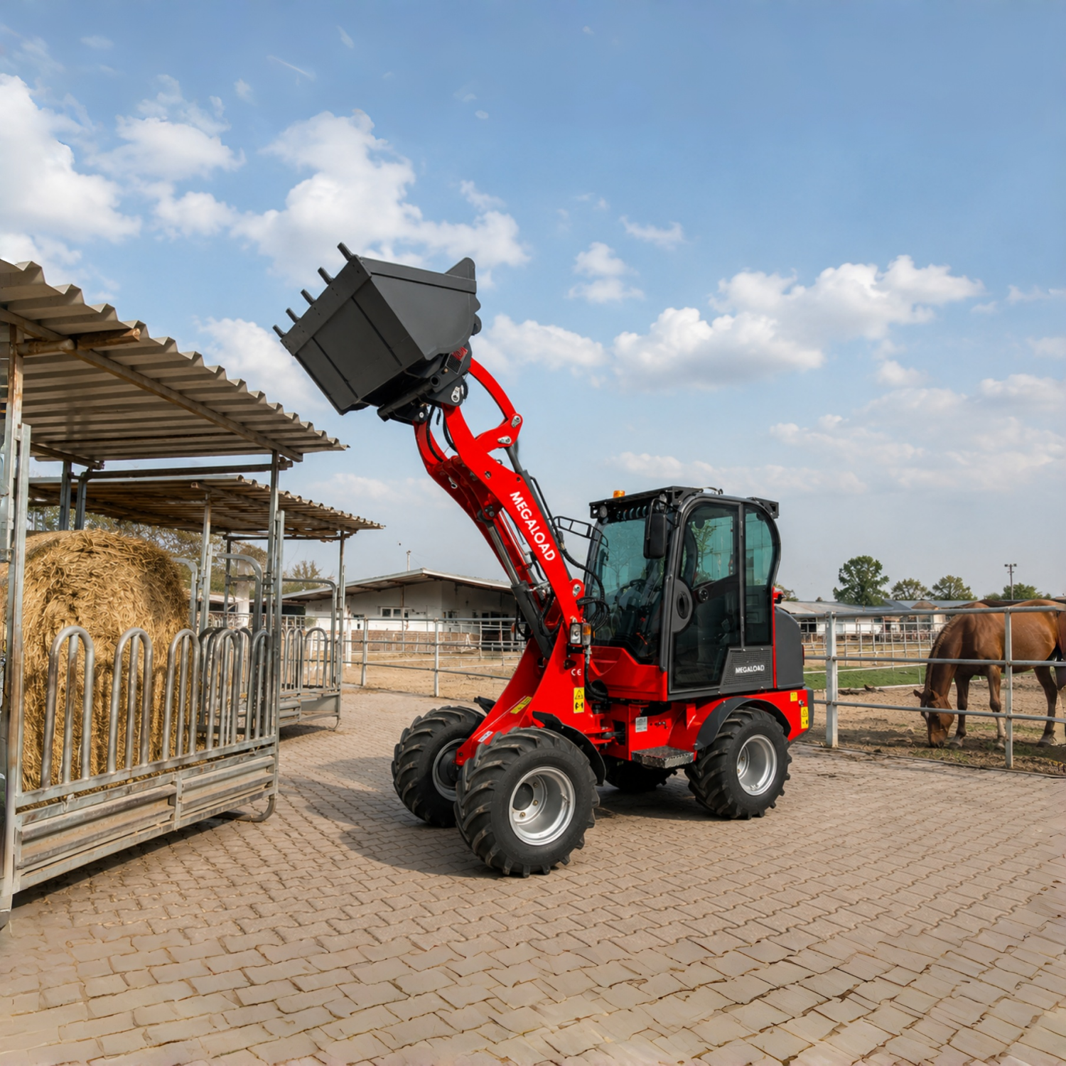 compact loader for horse farm
