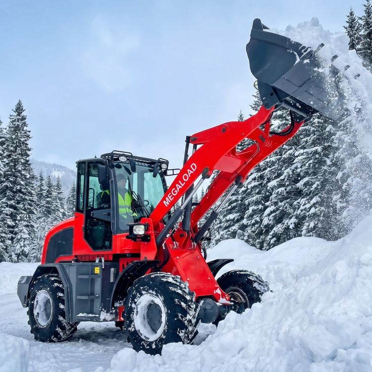 megaload wheel loader m2500 snow removal use